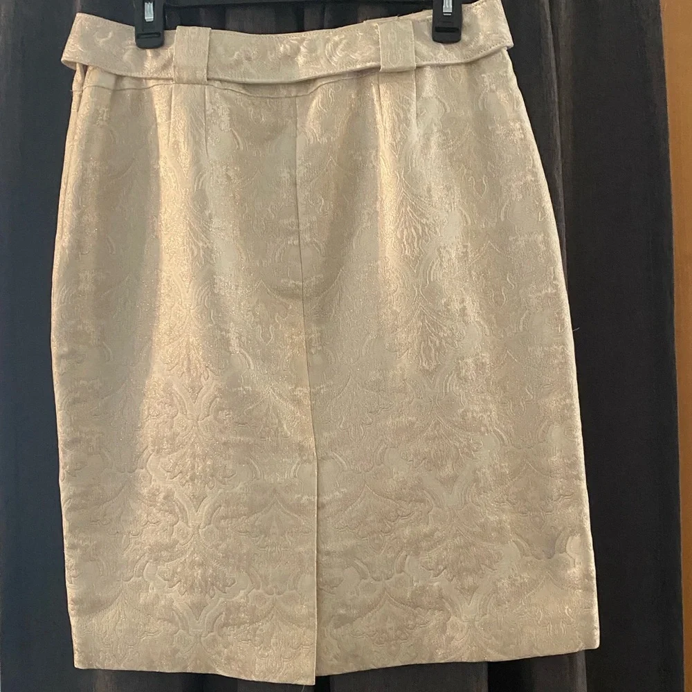 EUC Ann Taylor metallic jacquard skirt. - Picture 2 of 6